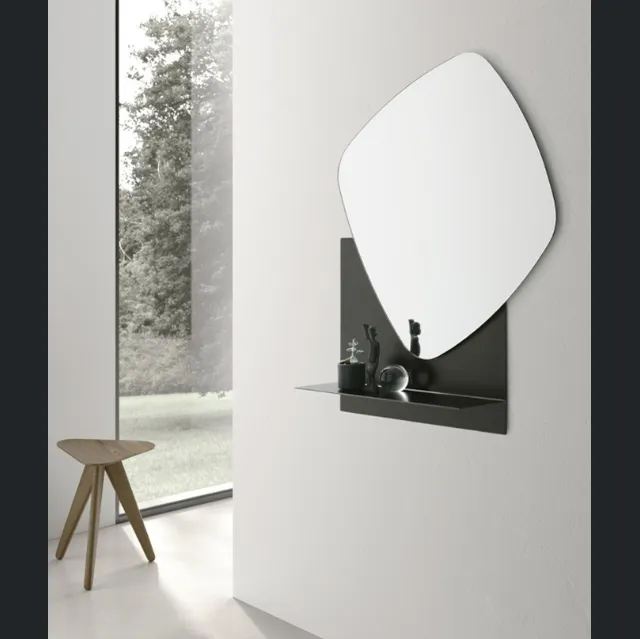 Specchio con mensola in metallo Double Trouble di Target Point