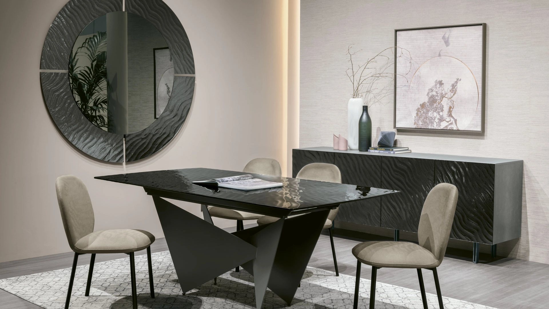 Specchiera Altea con cornice in vetro ondulato di Target Point