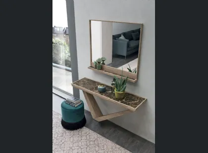 Specchio Kira con cornice in laminato effetto legno di Target Point