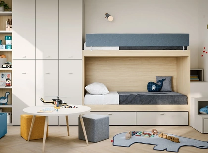 Cameretta con letti a castello Nuk di Nidi