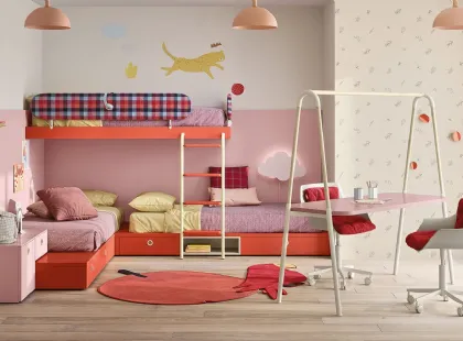 Cameretta con letto a castello Kids space 10 di Nidi