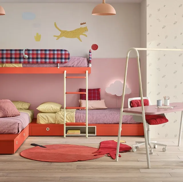 Cameretta con letto a castello Kids space 10 di Nidi