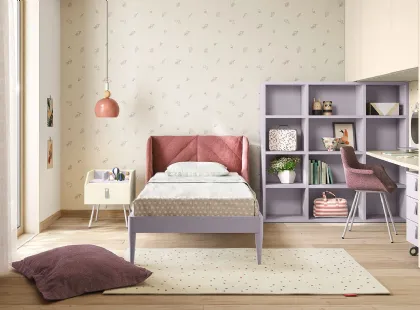 Cameretta a ponte con scrivania e libreria Kids space 21 di Nidi