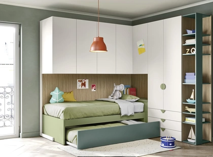 Cameretta a Ponte con Letti Estraibili di Nidi