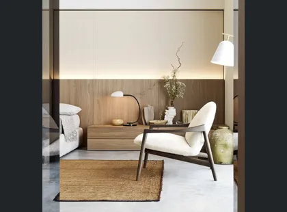 Comodino Easy System in rovere di Novamobili
