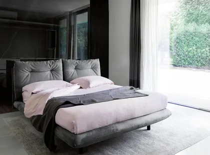 Letto Again in ecopelle nabuk di Noctis