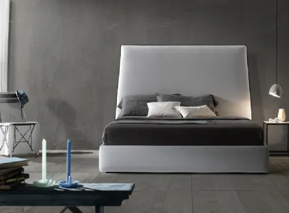 Letto con testiera Tatami alto con contenitore di Excò