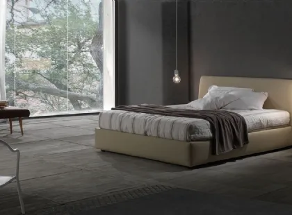 Letto in ecopelle Tracy con box contenitore di Excò