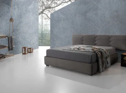 Letto in tessuto grigio con testiera Twist Tess 232 di Excò