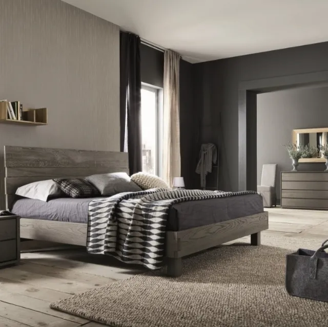 Letto matrimoniale moderno in rovere Kenzo di Alta Corte