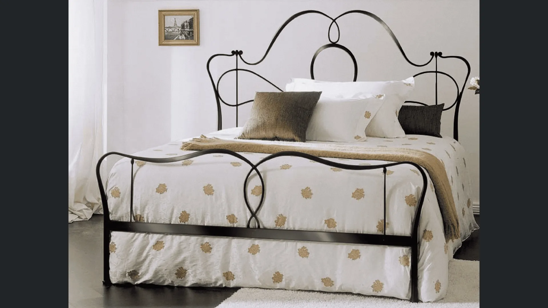 Letto in ferro battuto con testiera Marlen di Bontempi