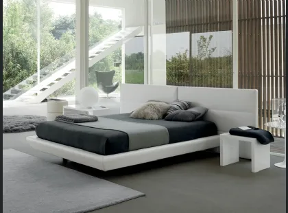 Letto in ecopelle con testiera Tolomeo di Rigosalotti