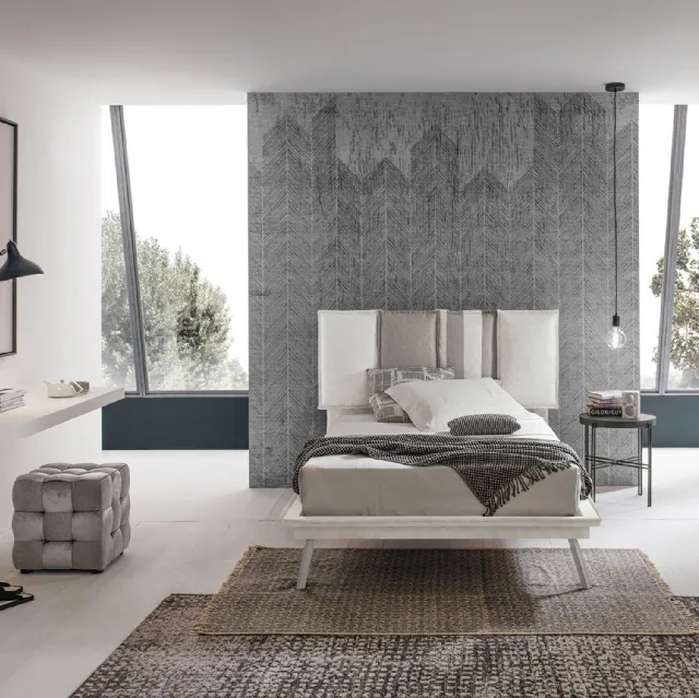 Letto Santorini alla Francese con testiera in tessuto imbottito di Target Point