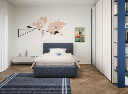 Letto singolo Swell con contenitore di Nidi