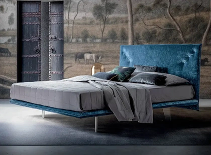 Letto in tessuto dal design raffinato Treoci di Rigosalotti