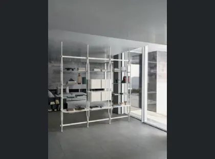Libreria divisoria in 5 variabili Charlotte a soffitto Bontempi