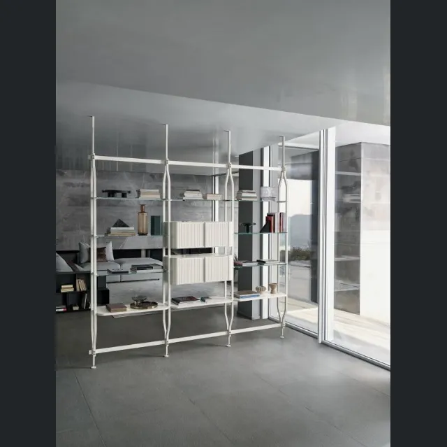 Libreria divisoria in 5 variabili Charlotte a soffitto Bontempi