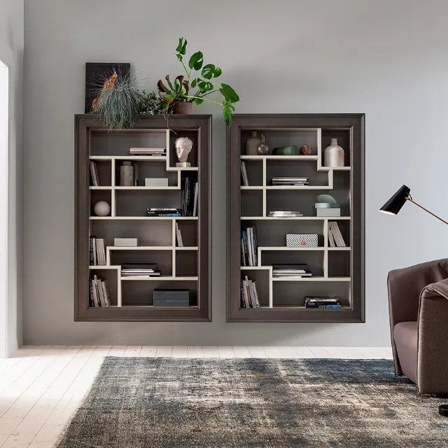 Libreria sospesa Lexington in Rovere massello laccato di Devina Nais