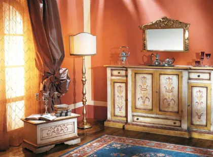 Madia Alta in legno decorato con finitur anticata Daylight 05 di Salaiolo