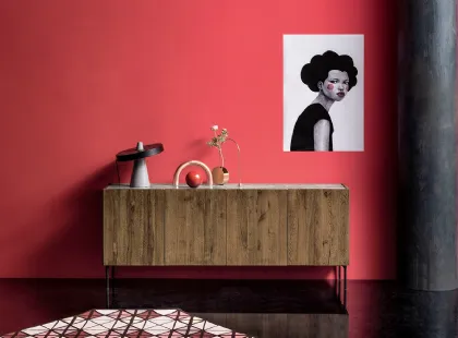 Madia Nantes in legno di Rovere massello con top in vetro di Devina Nais