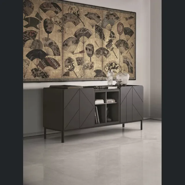 Madia Pica in Legno Laccato Decorato Moka di Bontempi