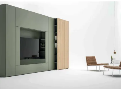 Armadio battente porta tv in laccato opaco Roomy di Caccaro