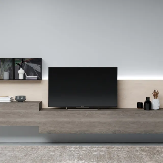 Mobile sospeso Living Zero 16 L35 in Rovere massello di Devina Nais