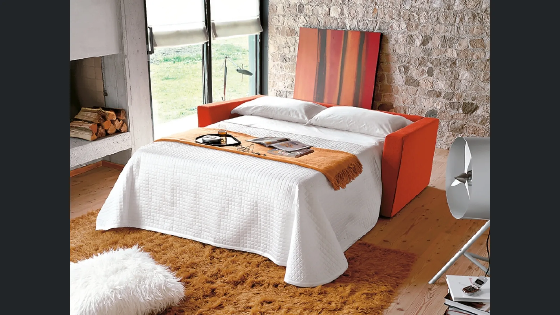 Divano letto lineare Pratiko di Rigosalotti