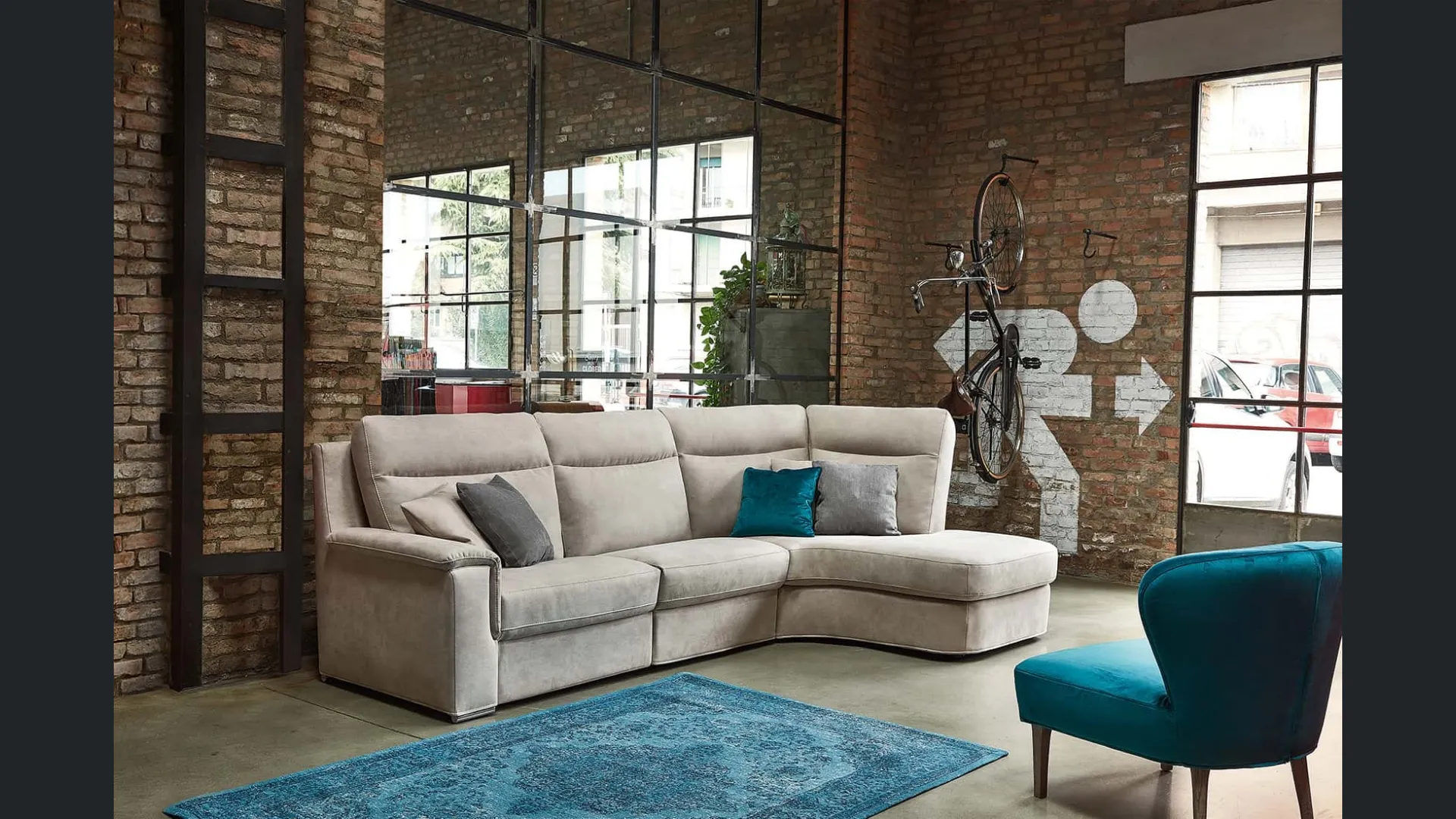 Divano angolare in microfibra VALENCIA COMFORT di Rosini Divani