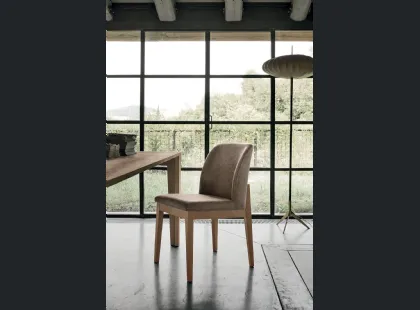 Sedia Salisburgo con struttura in legno verniciato e seduta in morbido tessuto Soft Touch Vintage di Target Point