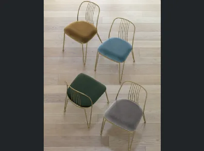 Sedia Granada in metallo bronzo con seduta imbottita di Target Point