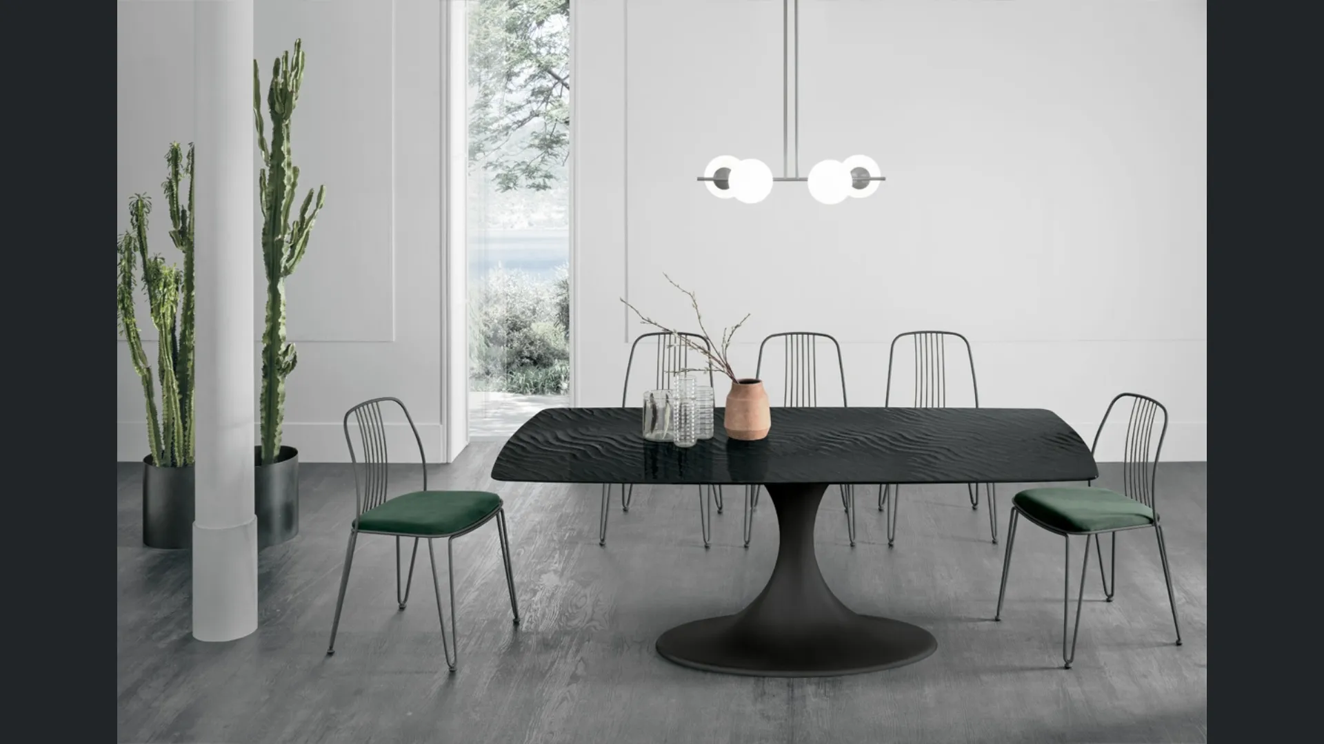 Tavolo Calice con top in vetro Target Point