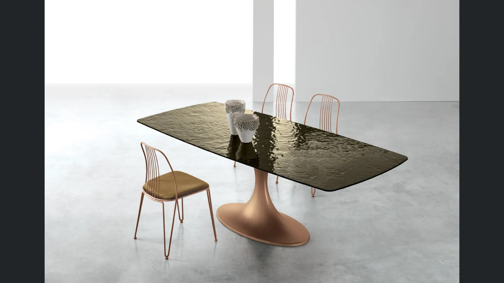 Tavolo Calice con top in vetro Target Point