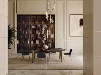 Tavolo allungabile Etro XXL in SuperMarmo di Bontempi