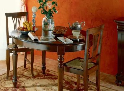 Tavolo classico rotondo allungabile in legno 310 di Paganelli
